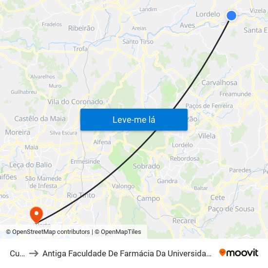 Cuca to Antiga Faculdade De Farmácia Da Universidade Do Porto map