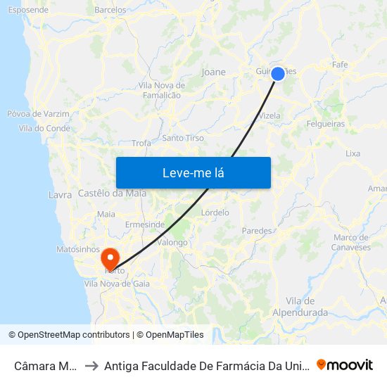 Câmara Municipal to Antiga Faculdade De Farmácia Da Universidade Do Porto map