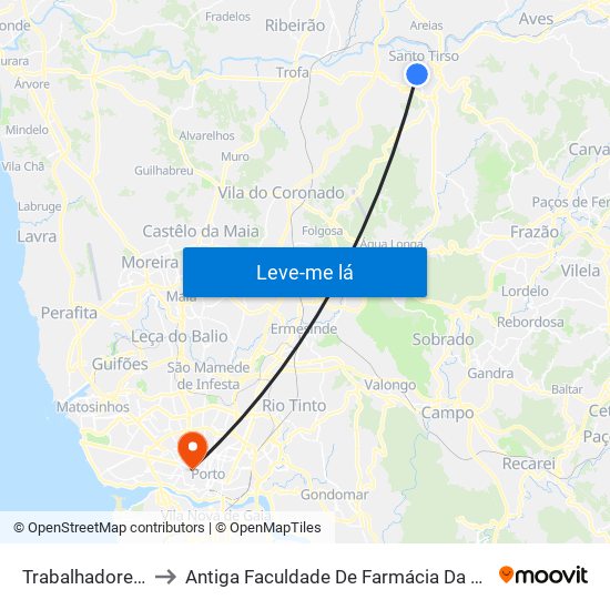 Trabalhadores do Arco to Antiga Faculdade De Farmácia Da Universidade Do Porto map