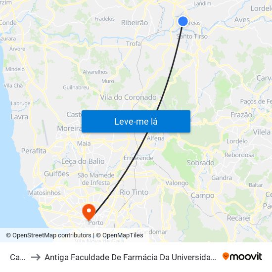 Casal to Antiga Faculdade De Farmácia Da Universidade Do Porto map