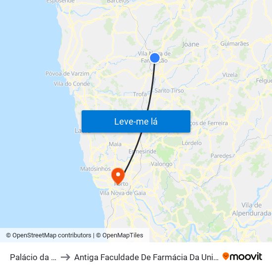 Palácio da Justiça to Antiga Faculdade De Farmácia Da Universidade Do Porto map