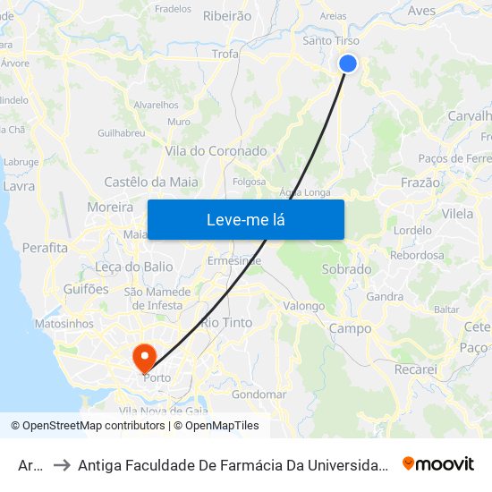 Areal to Antiga Faculdade De Farmácia Da Universidade Do Porto map