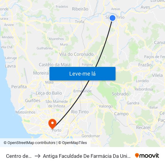 Centro de Saúde to Antiga Faculdade De Farmácia Da Universidade Do Porto map