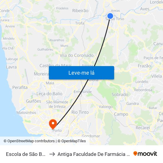Escola de São Bento da Batalha to Antiga Faculdade De Farmácia Da Universidade Do Porto map