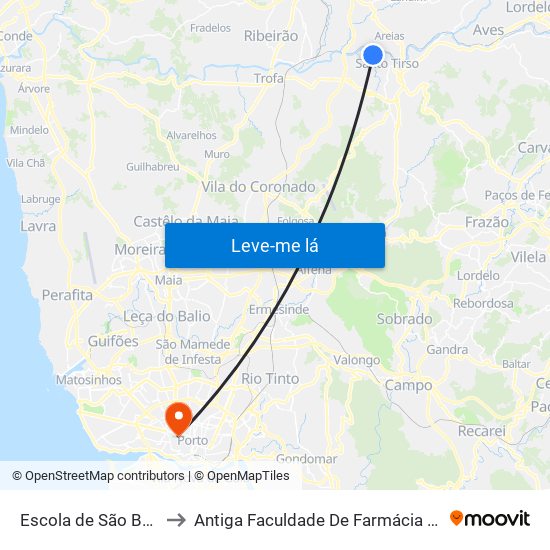 Escola de São Bento da Batalha to Antiga Faculdade De Farmácia Da Universidade Do Porto map