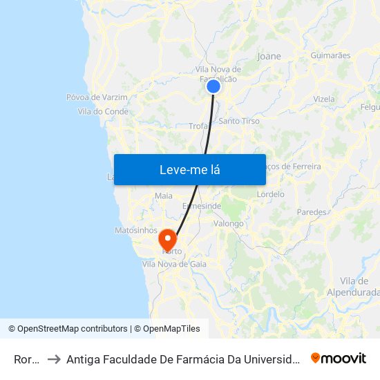 Rorigo to Antiga Faculdade De Farmácia Da Universidade Do Porto map