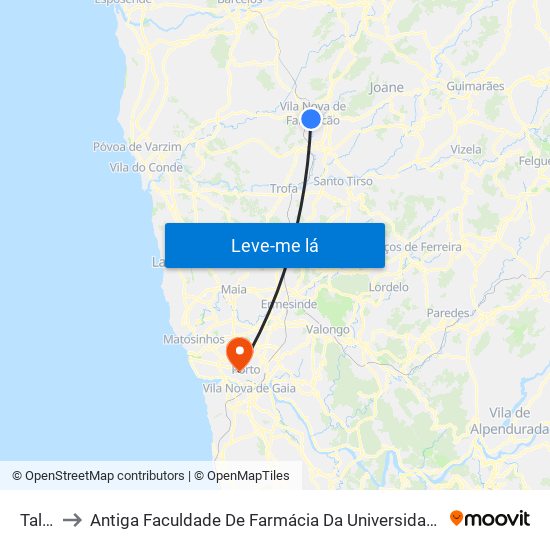 Talvai to Antiga Faculdade De Farmácia Da Universidade Do Porto map