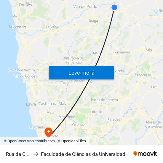 Rua da Costa to Faculdade de Ciências da Universidade do Porto map