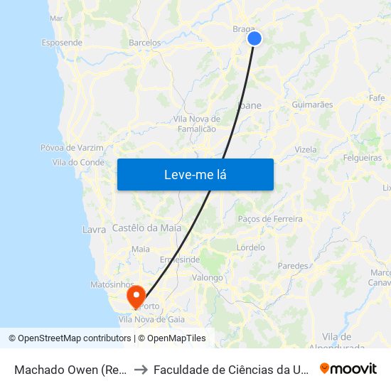 Machado Owen (Residência Um Ii) to Faculdade de Ciências da Universidade do Porto map