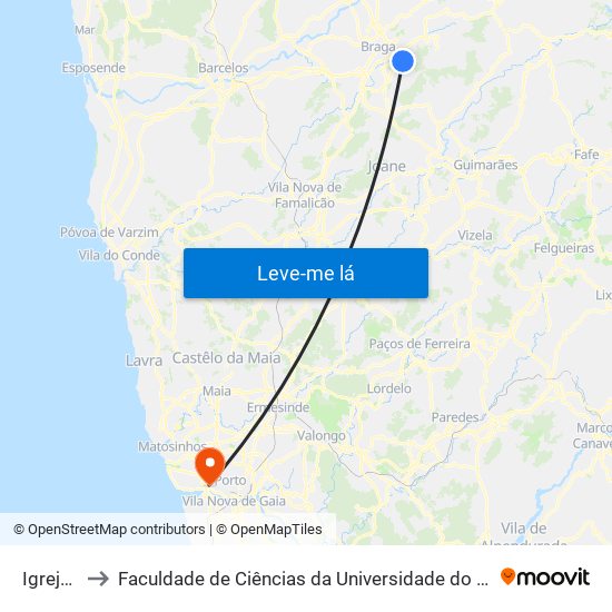 Igreja Ii to Faculdade de Ciências da Universidade do Porto map