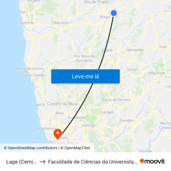 Lage (Cemitério) to Faculdade de Ciências da Universidade do Porto map