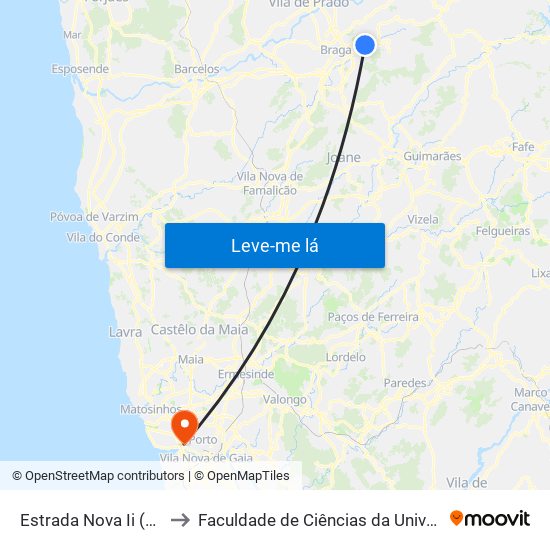 Estrada Nova Ii (Fonte Grilo) to Faculdade de Ciências da Universidade do Porto map