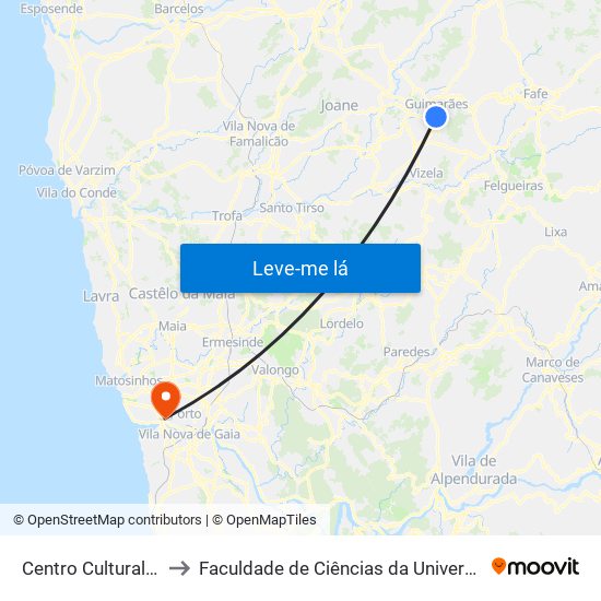 Centro Cultural Vila Flor to Faculdade de Ciências da Universidade do Porto map