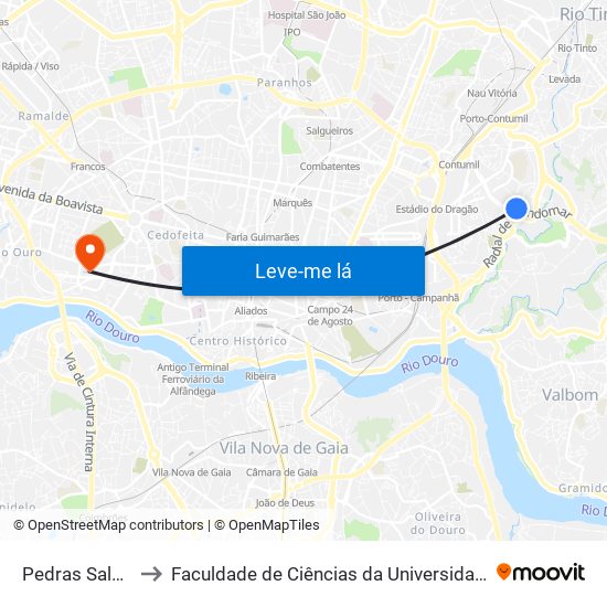 Pedras Salgadas to Faculdade de Ciências da Universidade do Porto map