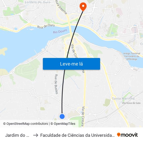 Jardim do Meiral to Faculdade de Ciências da Universidade do Porto map
