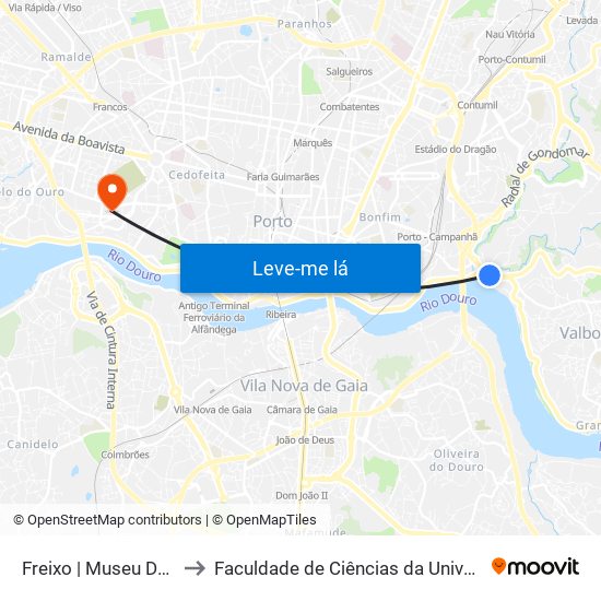 Freixo | Museu Da Imprensa to Faculdade de Ciências da Universidade do Porto map