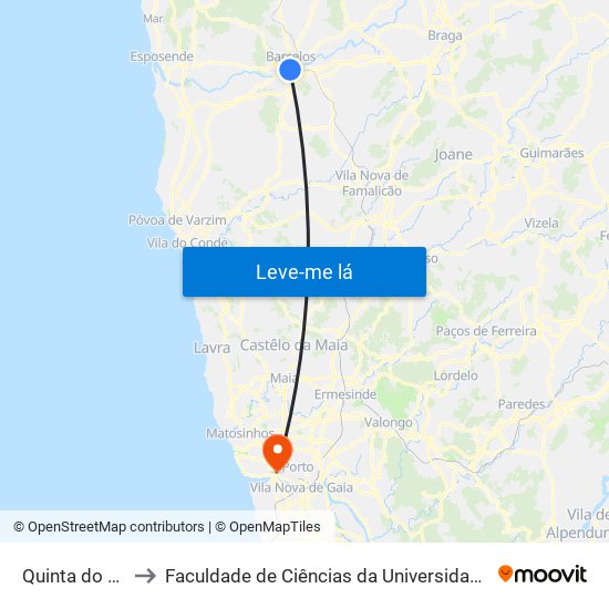 Quinta do Egito to Faculdade de Ciências da Universidade do Porto map