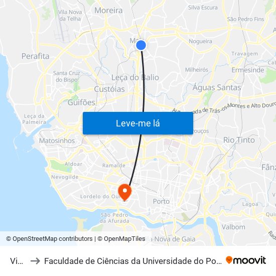 Viso to Faculdade de Ciências da Universidade do Porto map