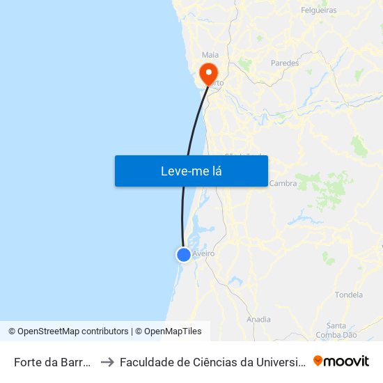 Forte da Barra - Ferry to Faculdade de Ciências da Universidade do Porto map