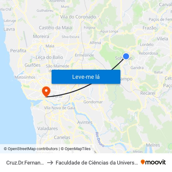Cruz.Dr.Fernando Melo to Faculdade de Ciências da Universidade do Porto map