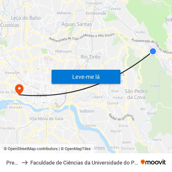 Presa to Faculdade de Ciências da Universidade do Porto map