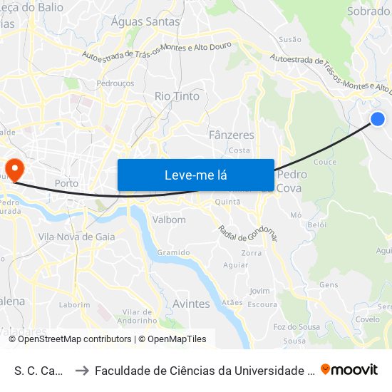 S.C.Campo to Faculdade de Ciências da Universidade do Porto map