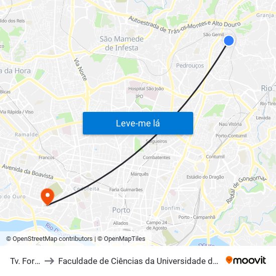 Tv. Forno to Faculdade de Ciências da Universidade do Porto map