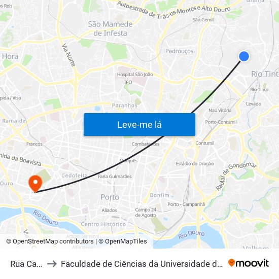 Rua Casal to Faculdade de Ciências da Universidade do Porto map