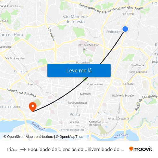 Triana to Faculdade de Ciências da Universidade do Porto map