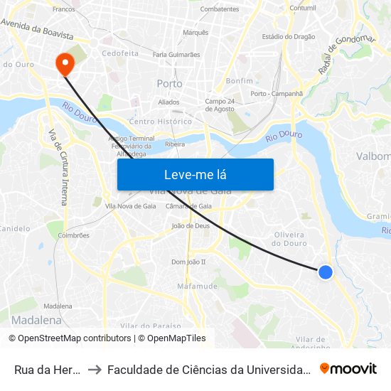 Rua da Herdade to Faculdade de Ciências da Universidade do Porto map