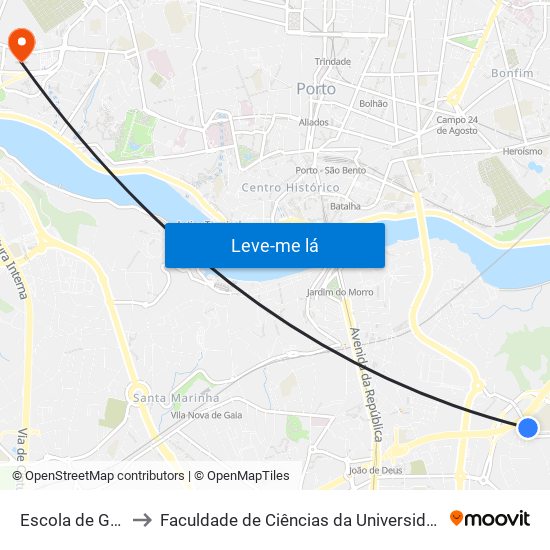 Escola de Gervide to Faculdade de Ciências da Universidade do Porto map