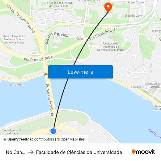 Nó Candal to Faculdade de Ciências da Universidade do Porto map