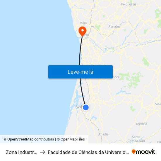 Zona Industrial 3 A to Faculdade de Ciências da Universidade do Porto map