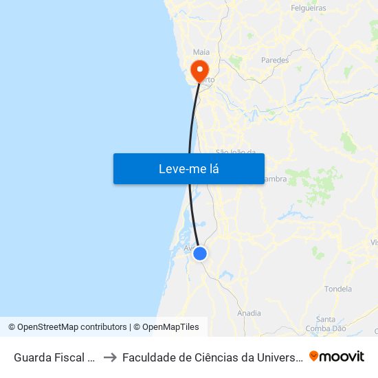 Guarda Fiscal /ISCIA A to Faculdade de Ciências da Universidade do Porto map