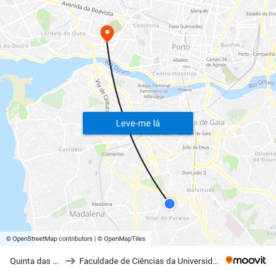 Quinta das Rosas to Faculdade de Ciências da Universidade do Porto map