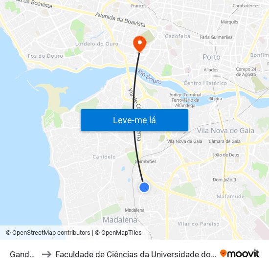 Gandara to Faculdade de Ciências da Universidade do Porto map