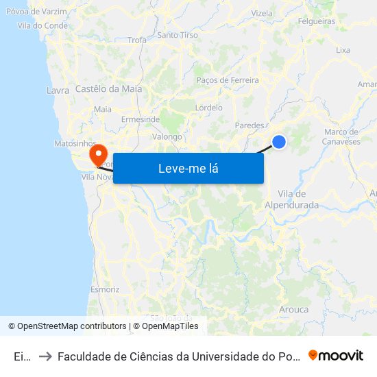 Eiro to Faculdade de Ciências da Universidade do Porto map