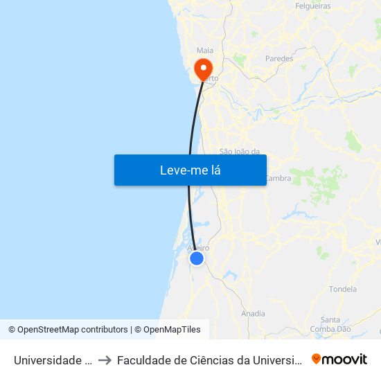 Universidade Castro to Faculdade de Ciências da Universidade do Porto map