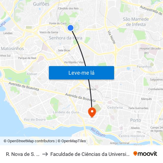 R. Nova de S. Gens 2 to Faculdade de Ciências da Universidade do Porto map
