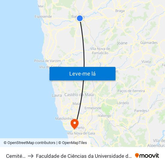 Cemitério to Faculdade de Ciências da Universidade do Porto map