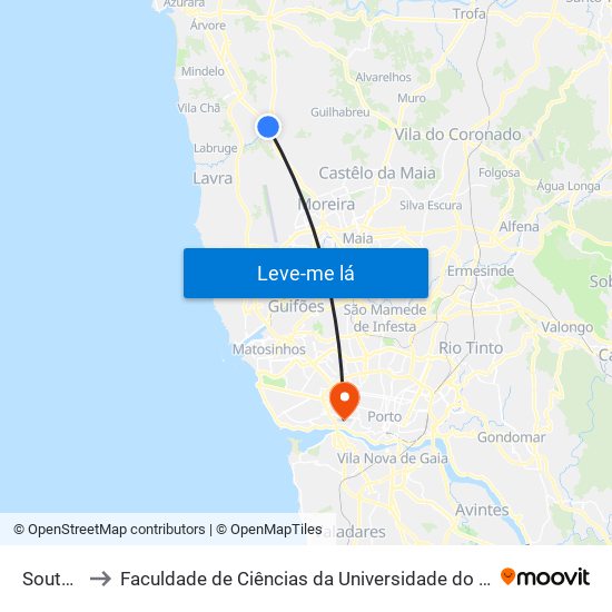 Soutelo to Faculdade de Ciências da Universidade do Porto map
