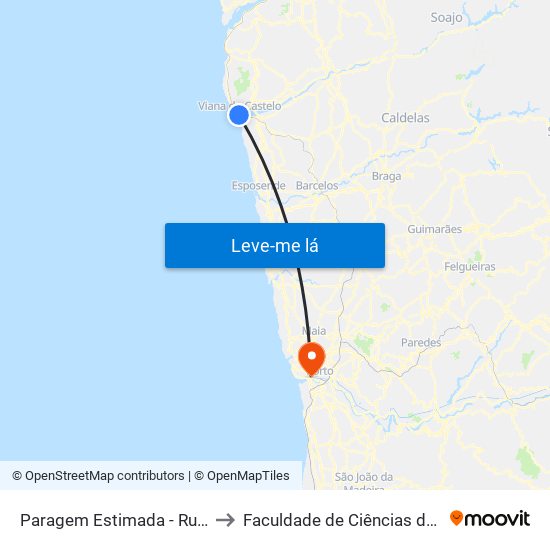 Paragem Estimada - Rua Alves Cerqueira, 500 to Faculdade de Ciências da Universidade do Porto map