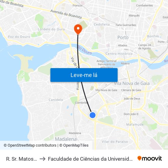 R. Sr. Matosinhos to Faculdade de Ciências da Universidade do Porto map