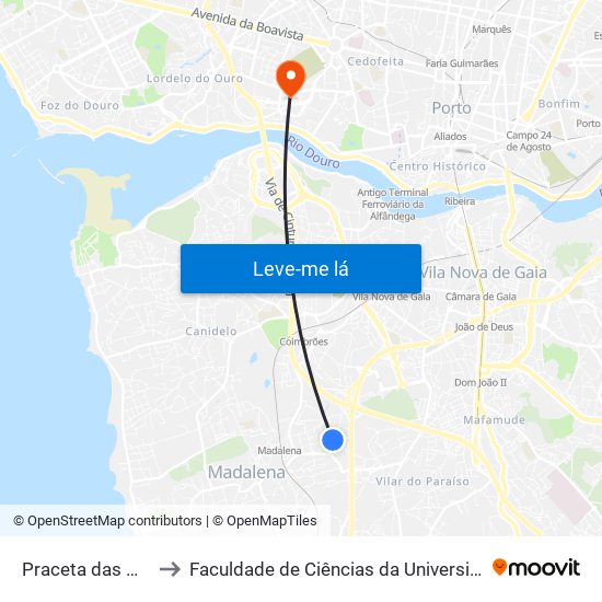 Praceta das Oliveiras to Faculdade de Ciências da Universidade do Porto map