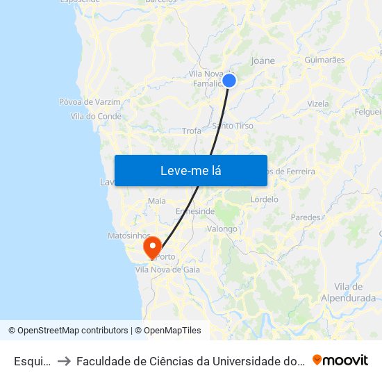 Esquivó to Faculdade de Ciências da Universidade do Porto map