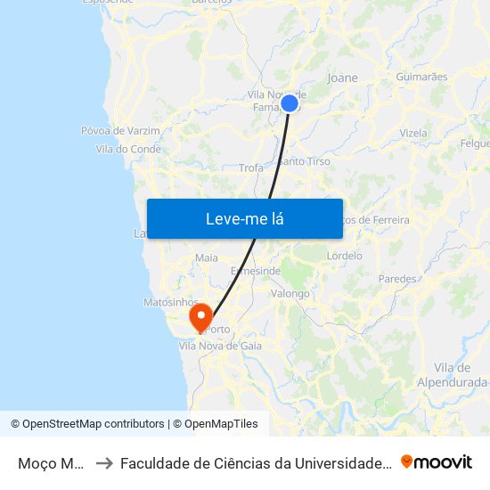 Moço Morto to Faculdade de Ciências da Universidade do Porto map