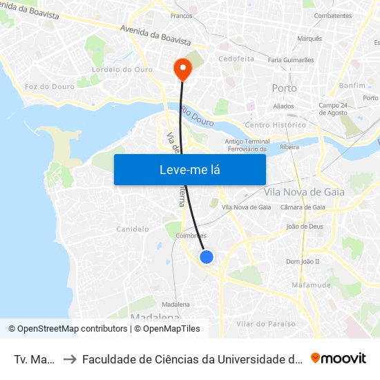 Tv. Matas to Faculdade de Ciências da Universidade do Porto map