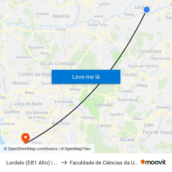 Lordelo (EB1 Alto) | Travessa do Alto to Faculdade de Ciências da Universidade do Porto map