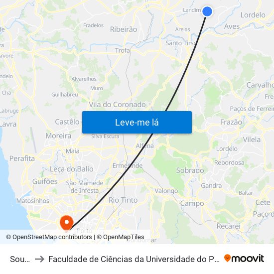 Souto to Faculdade de Ciências da Universidade do Porto map