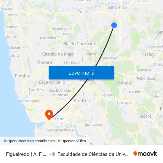 Figueiredo | A. Figueiredo 4 to Faculdade de Ciências da Universidade do Porto map